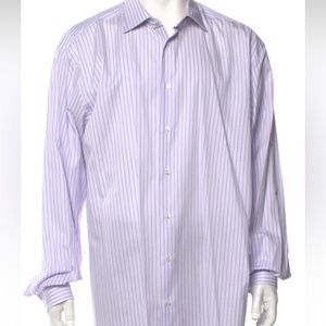 Brioni Purple Striped Men's Shirt